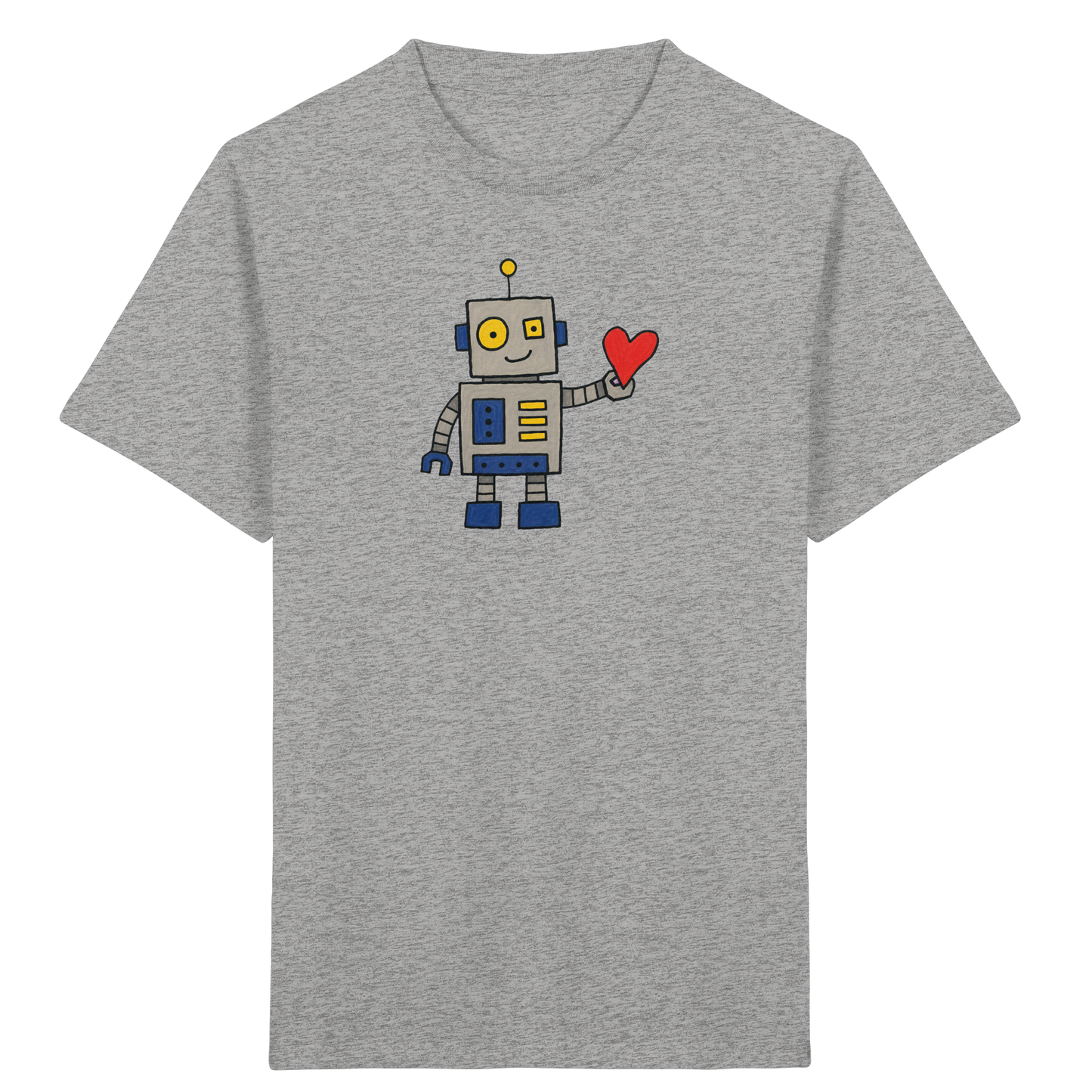 Verspieltes Roboter T-Shirt mit Herz - Kinder Bio T-Shirt
