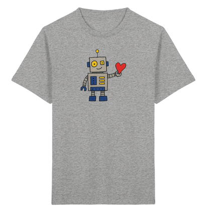Verspieltes Roboter T-Shirt mit Herz - Kinder Bio T-Shirt