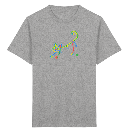 Farbpunkt Katze Kinderzeichnung - Kinder Bio T-Shirt