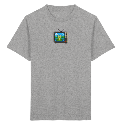 Pixel Frosch im Retro Fernseher - Kinder Bio T-Shirt