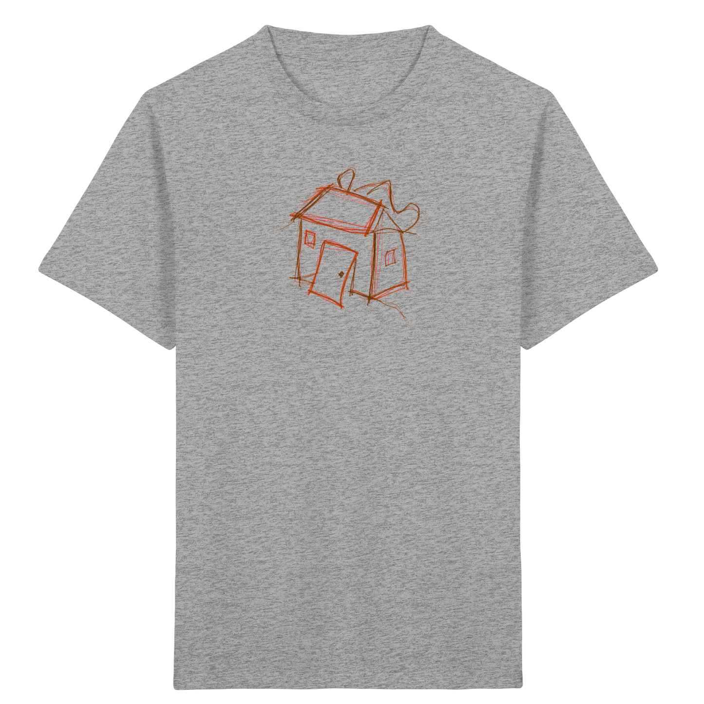 Kakaobraunes Ranzenhaus Motiv - Kinder Bio T-Shirt