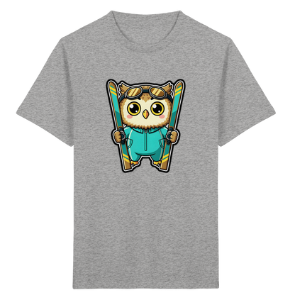 Niedliche Eule auf Skiern T-Shirt - Kinder Bio T-Shirt