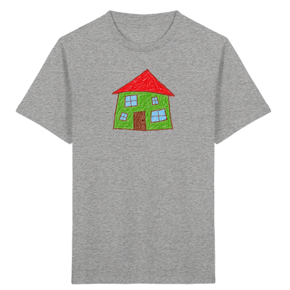Grünes Haus mit vier Fenstern - Kinder Bio T-Shirt