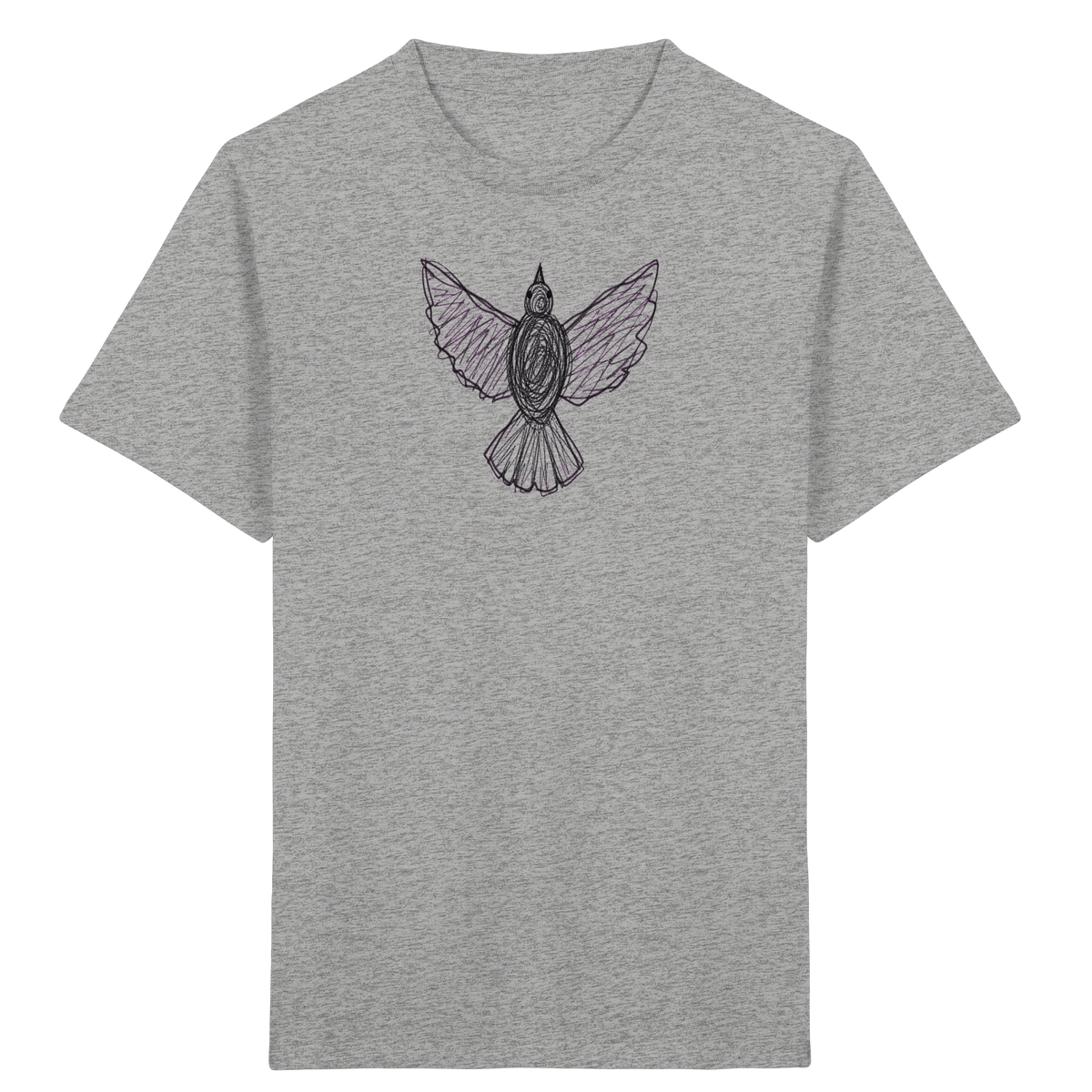 Taube von oben Kinderzeichnung - Kinder Bio T-Shirt