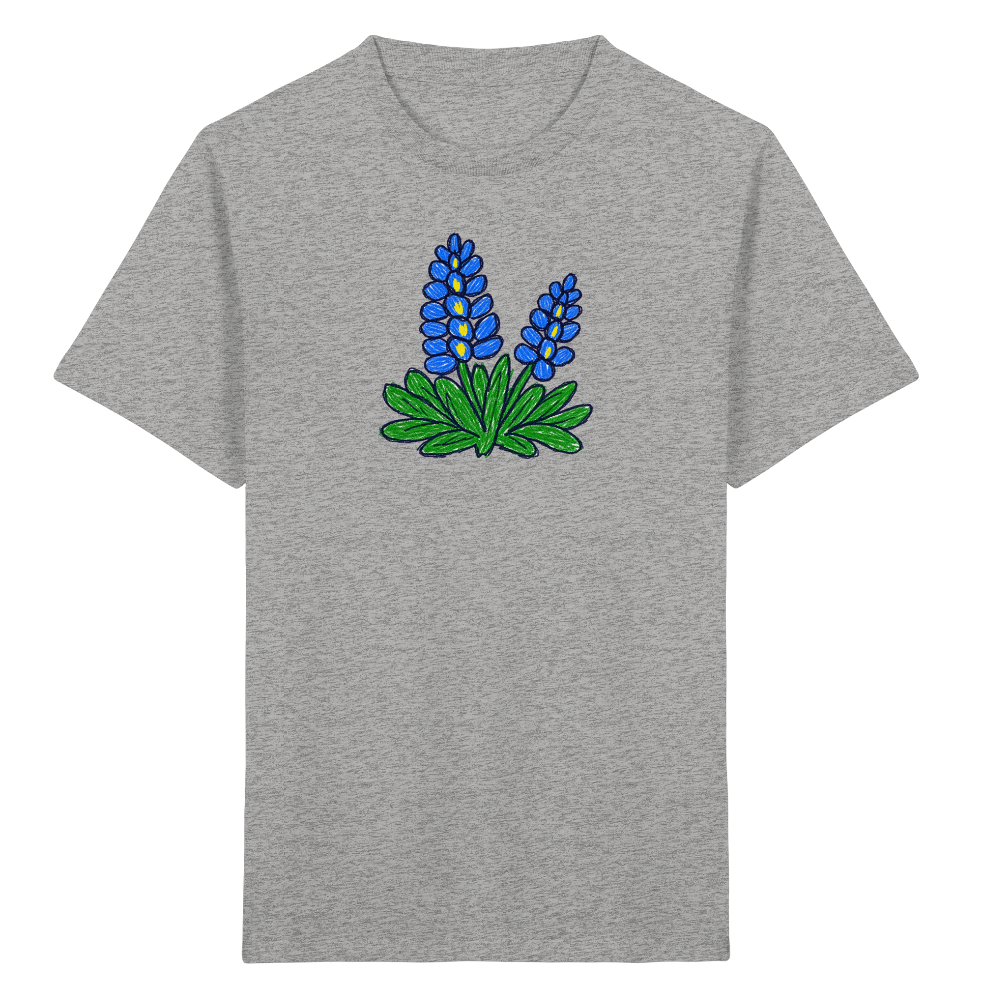 Blaue Kritzel-Lupine für Kinder – Kinder T-Shirt