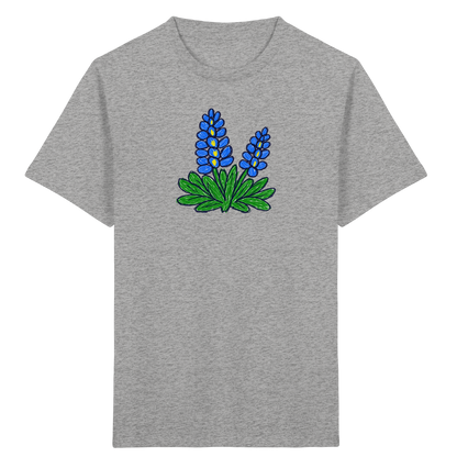 Blaue Kritzel-Lupine für Kinder - Kinder Bio T-Shirt