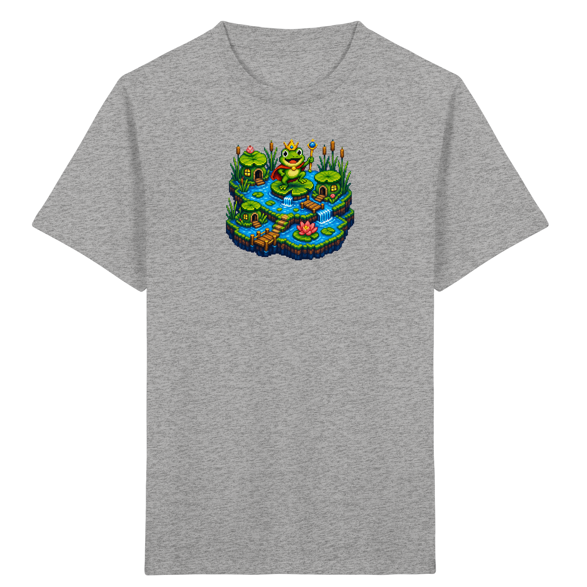 Froschkönig Pixel Art T-Shirt für Kinder