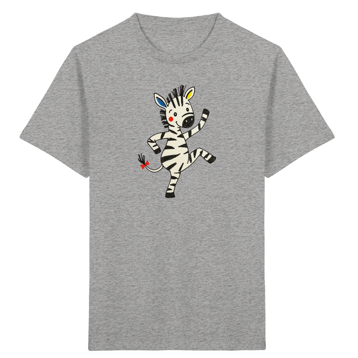 Fröhliches tanzendes Zebra Kinder T-Shirt - Kinder Bio T-Shirt