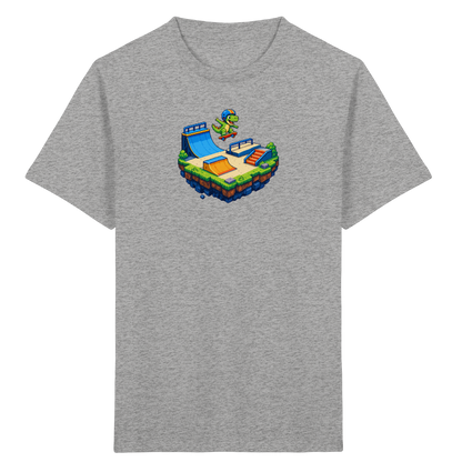 Cooles Skater Dinosaurier Pixel Shirt - Kinder Bio T-Shirt