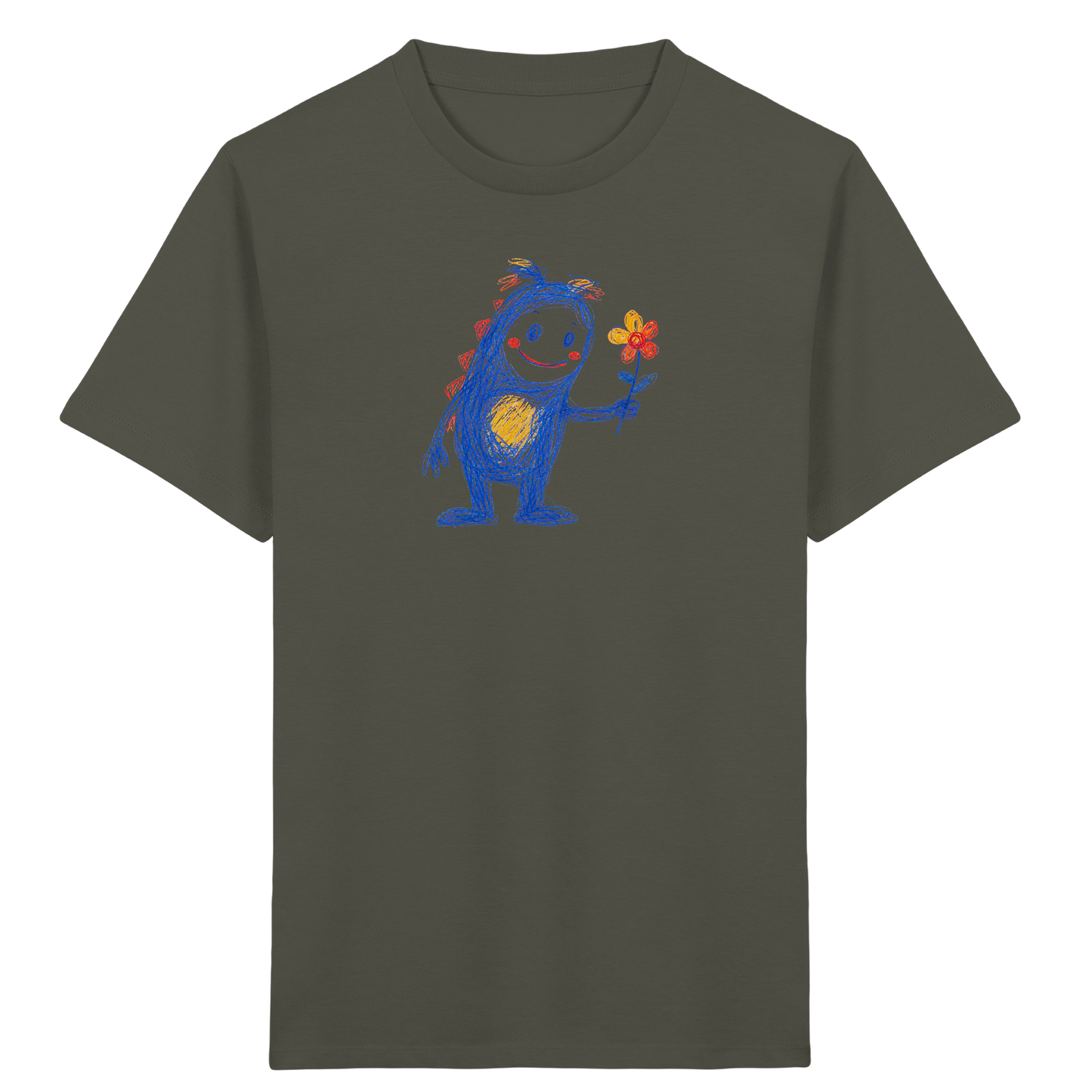 Blumenfreund Monster mit Blume - Kinder Bio T-Shirt