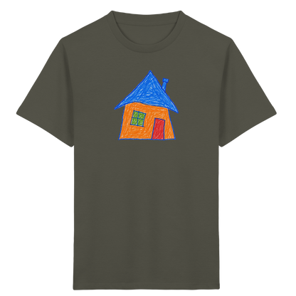 Oranges Haus mit Schornstein - Kinder Bio T-Shirt