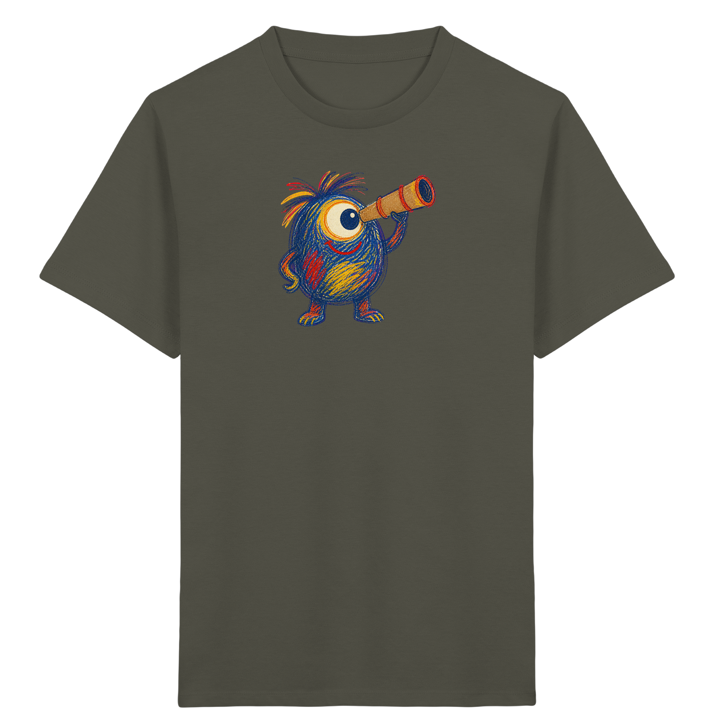 Mondgucker Monster mit Teleskop - Kinder Bio T-Shirt