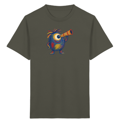 Mondgucker Monster mit Teleskop - Kinder Bio T-Shirt