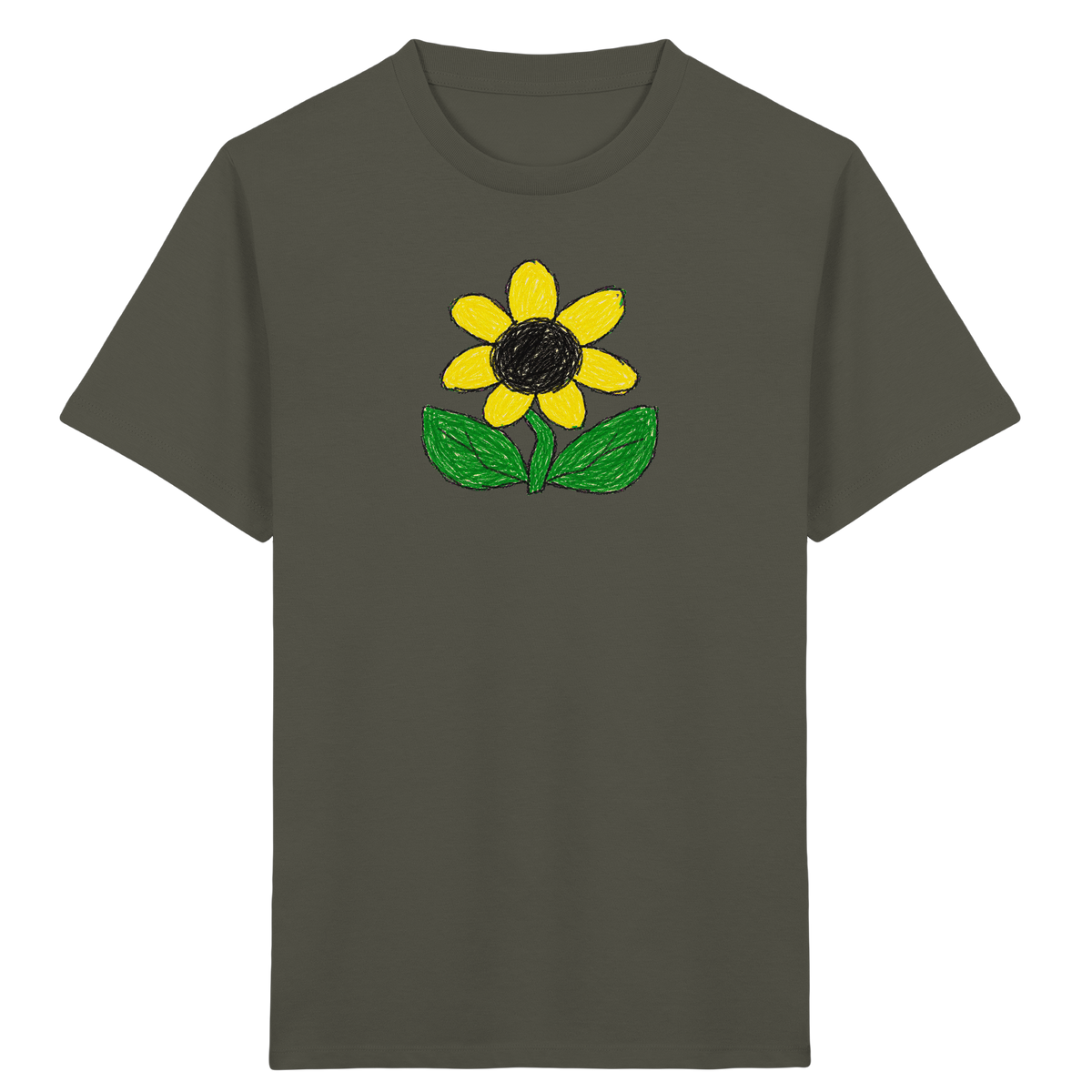 Kritzel Sonnenblume Kinder Shirt - Kinder Bio T-Shirt