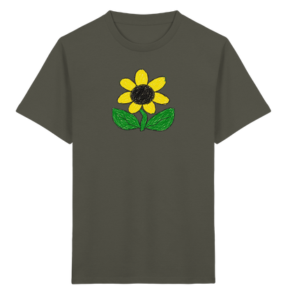 Kritzel Sonnenblume Kinder Shirt - Kinder Bio T-Shirt