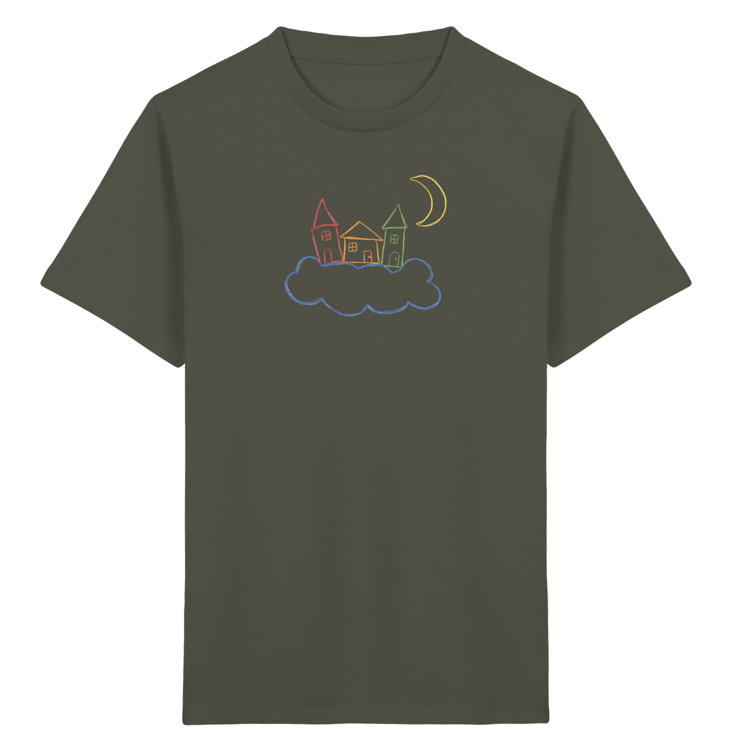 Verspieltes Kinder T-Shirt schwebende Häuser - Kinder Bio T-Shirt