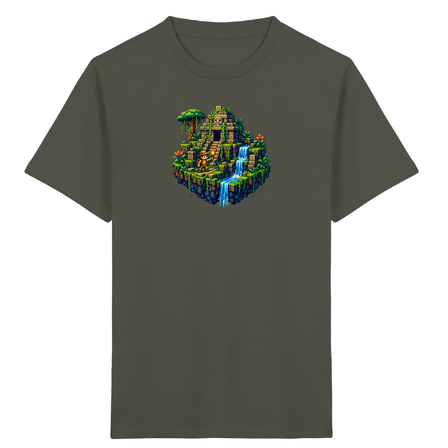 Pixel Dschungel Abenteuer Kinder T-Shirt - Kinder Bio T-Shirt