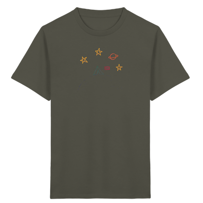 Abenteuerliches Weltraum Camping Kinder T-Shirt - Kinder Bio T-Shirt