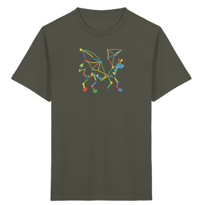 Bunter Farbpunkt Drache - Kinder Bio T-Shirt