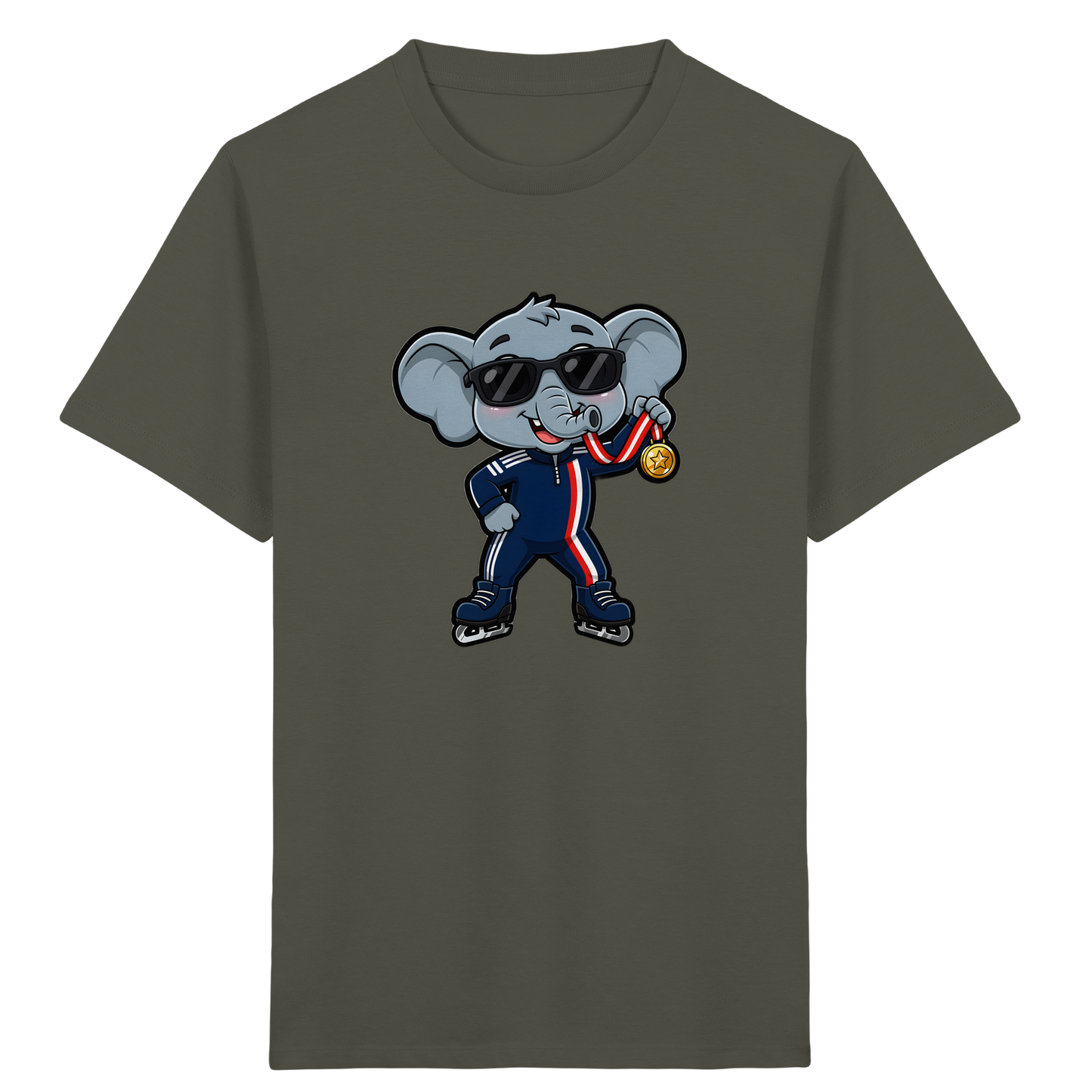 Eislaufender Elefant: Cooles T-Shirt für Kinder - Kinder Bio T-Shirt