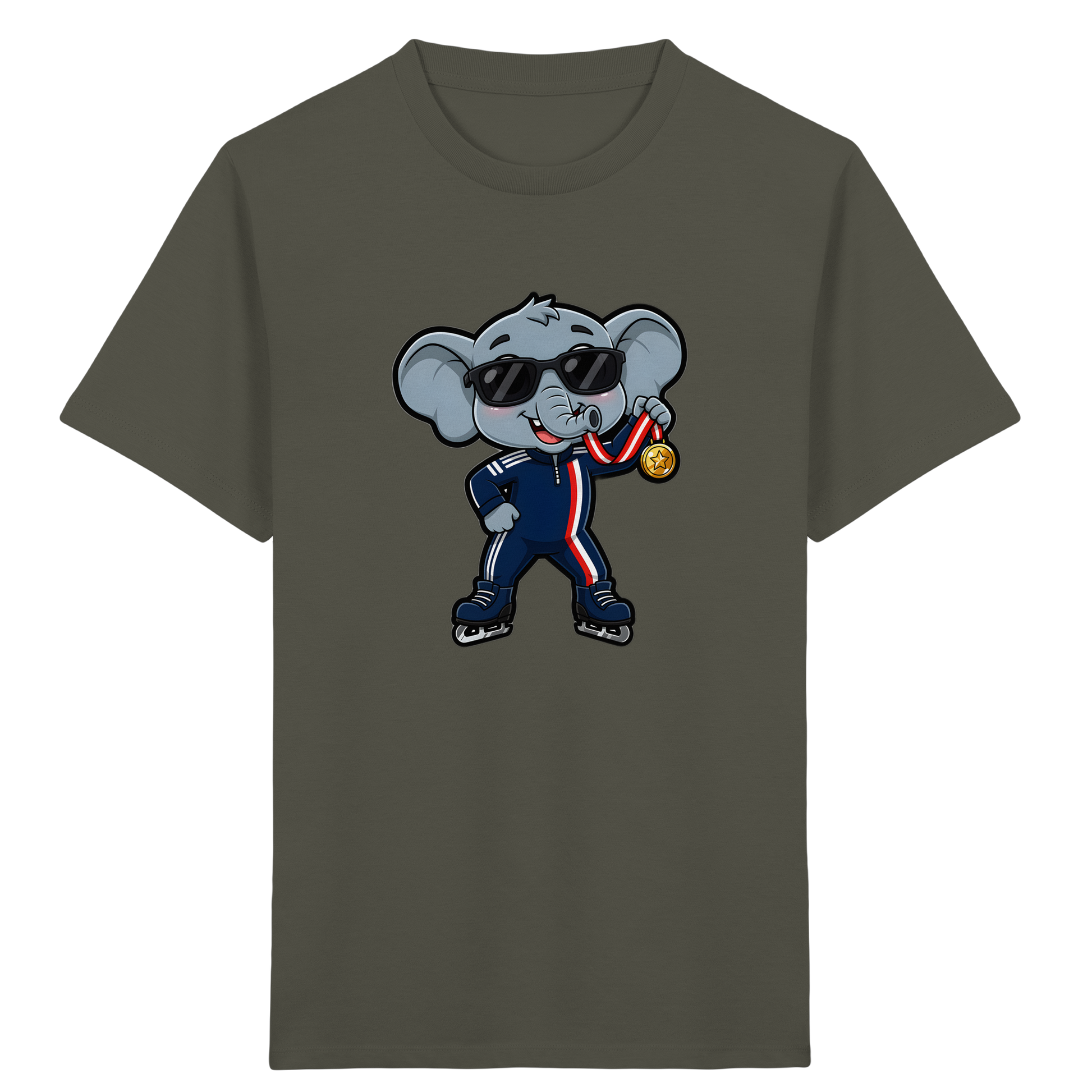 Eislaufender Elefant: Cooles T-Shirt für Kinder - Kinder Bio T-Shirt