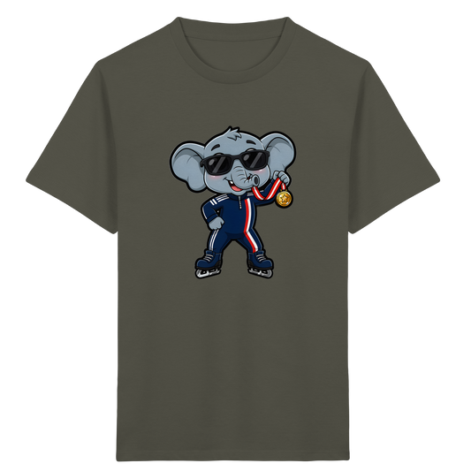 Eislaufender Elefant: Cooles T-Shirt für Kinder - Kinder Bio T-Shirt