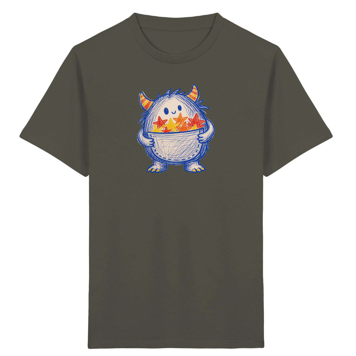 Kleines Monster mit Sternentasche - Kinder Bio T-Shirt