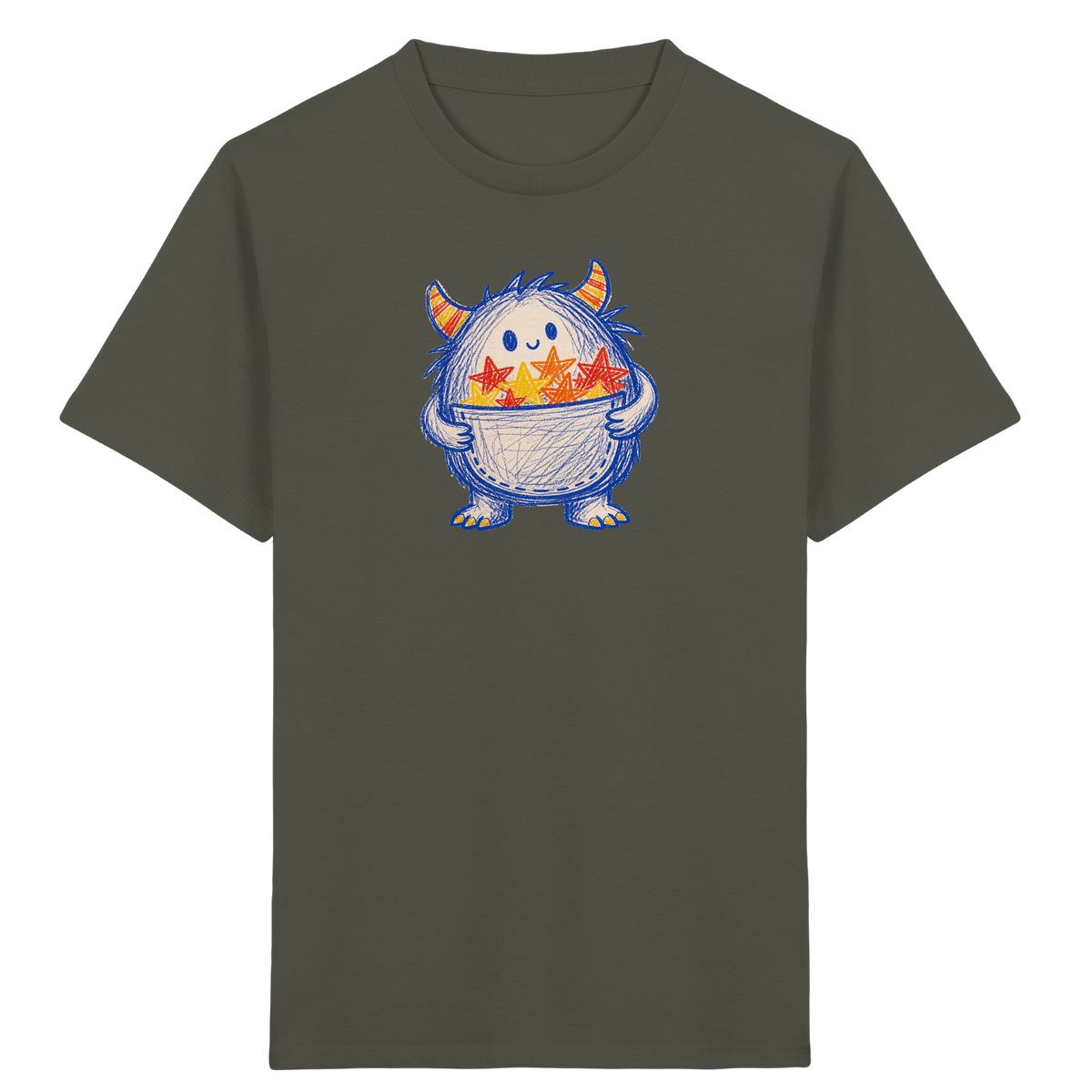 Kleines Monster mit Sternentasche - Kinder Bio T-Shirt