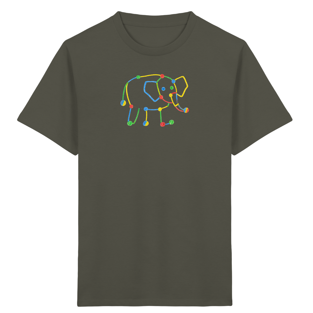 Farbpunkt Elefant Kinderzeichnung - Kinder Bio T-Shirt