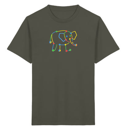 Farbpunkt Elefant Kinderzeichnung - Kinder Bio T-Shirt