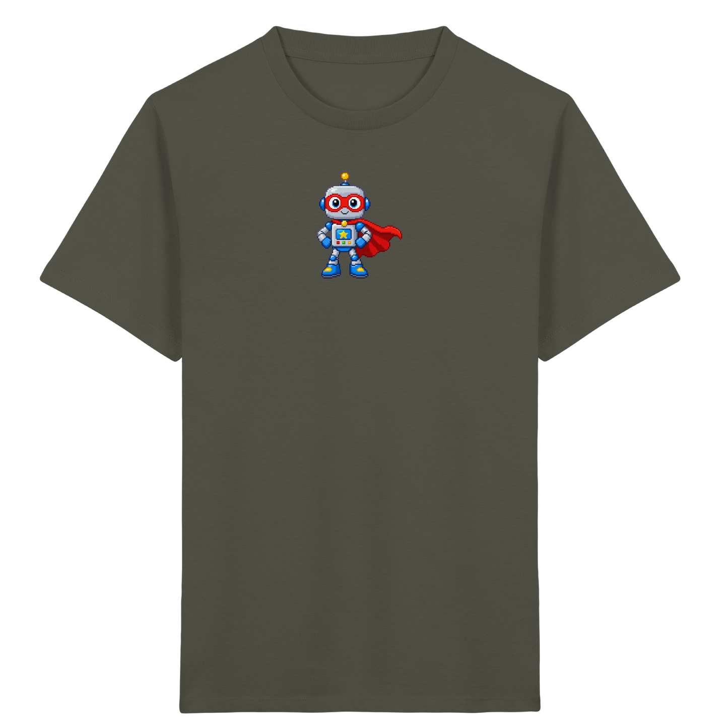 Pixel-Roboter Superhelden-Shirt: Freundliches Design - Kinder T-Shirt