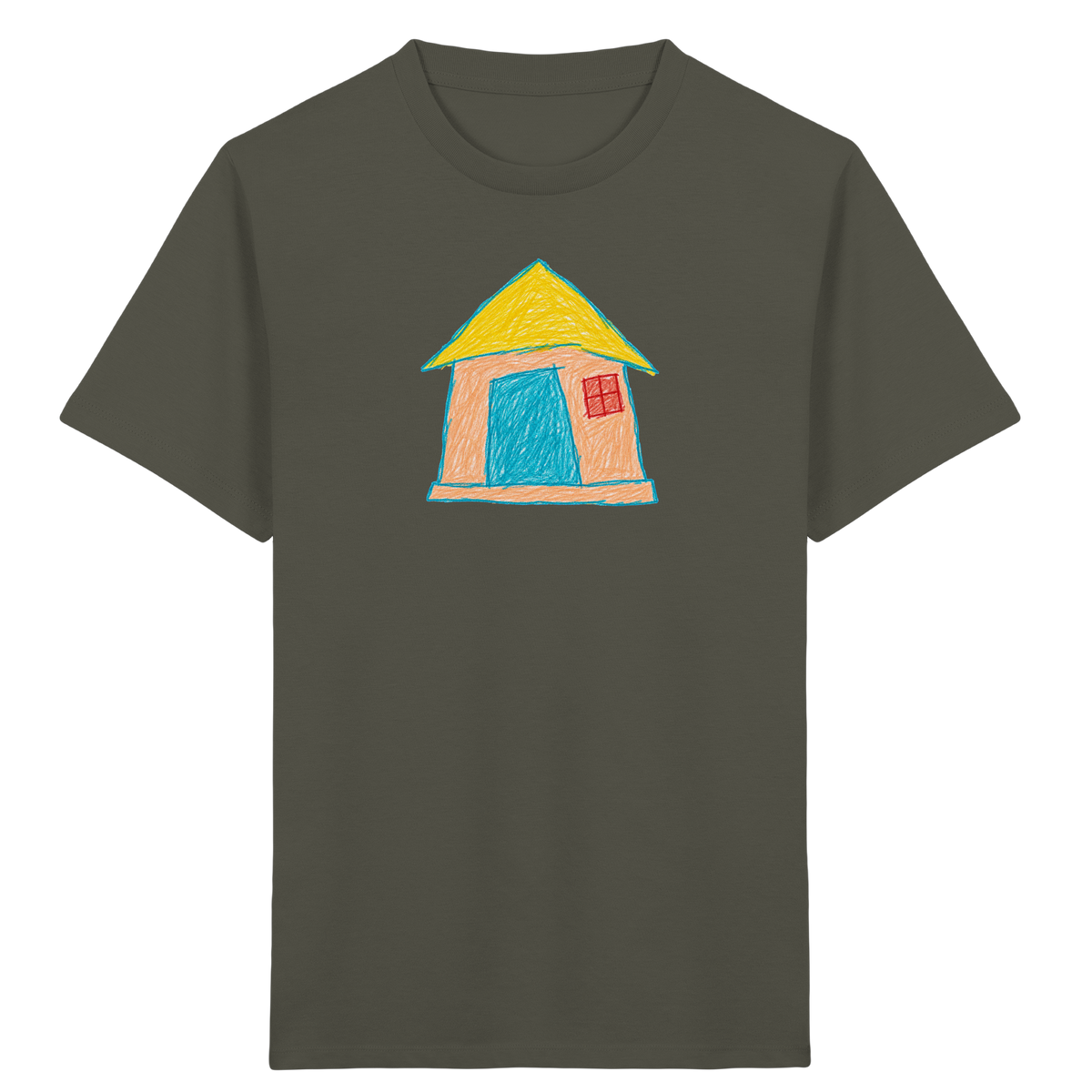 Pfirsichfarbenes Türhaus für Kinder - Kinder Bio T-Shirt