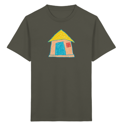 Pfirsichfarbenes Türhaus für Kinder - Kinder Bio T-Shirt