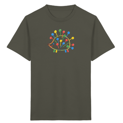 Bunter Farbpunkt Igel - Kinder Bio T-Shirt