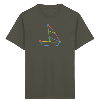 Buntes Farbpunkt Segelboot - Kinder Bio T-Shirt