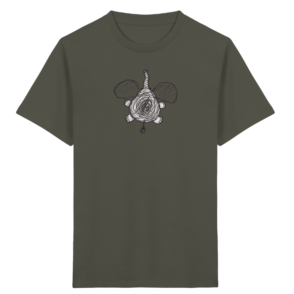 Elefant von oben gezeichnet - Kinder Bio T-Shirt