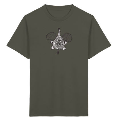 Elefant von oben gezeichnet - Kinder Bio T-Shirt