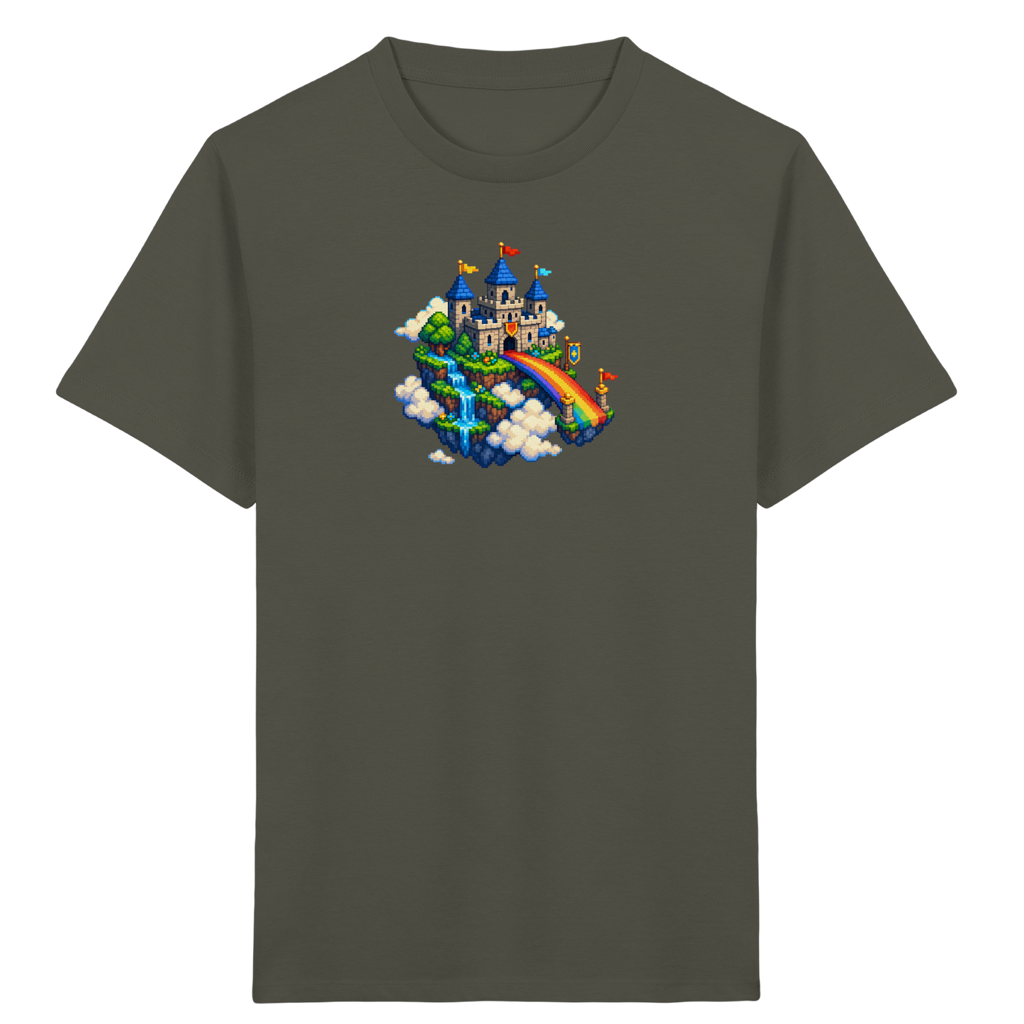 Magische Märchenburg im Pixel Art Design - Kinder Bio T-Shirt