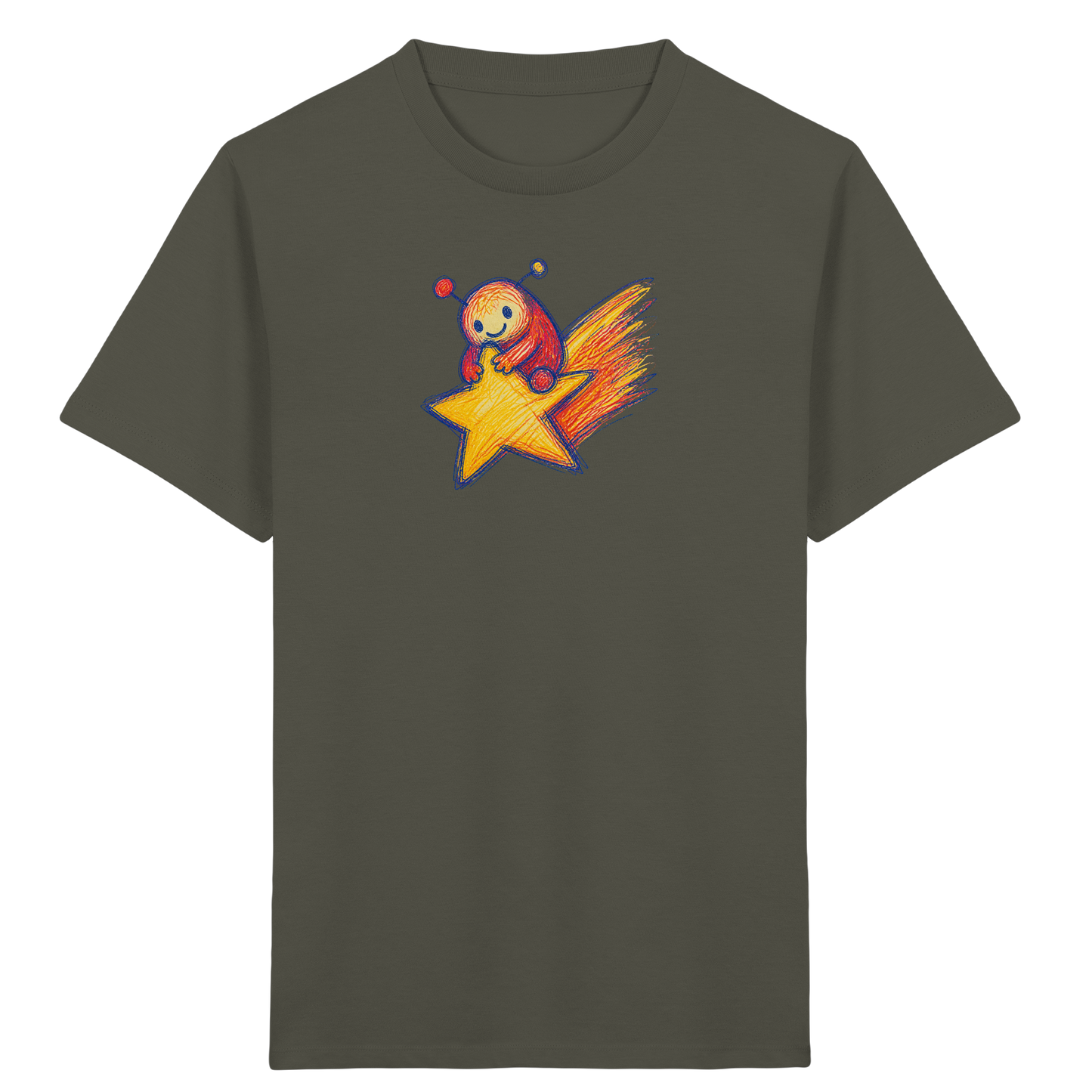 Kleines Monster auf Sternschnuppe - Kinder Bio T-Shirt