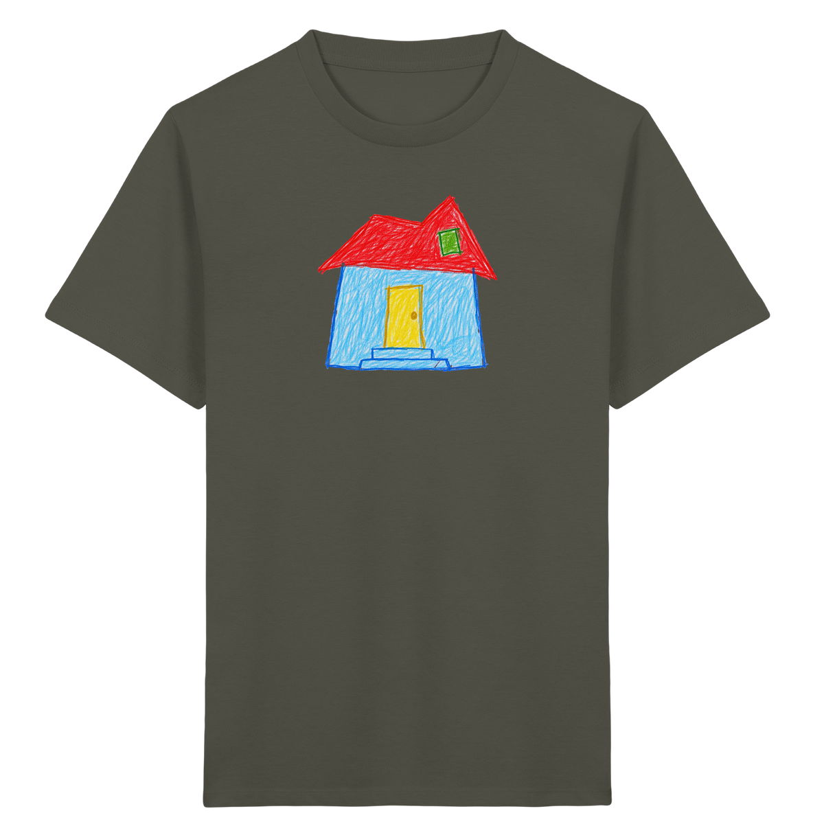 Rotes Knickdachhaus für Kinder - Kinder Bio T-Shirt