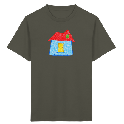 Rotes Knickdachhaus für Kinder - Kinder Bio T-Shirt