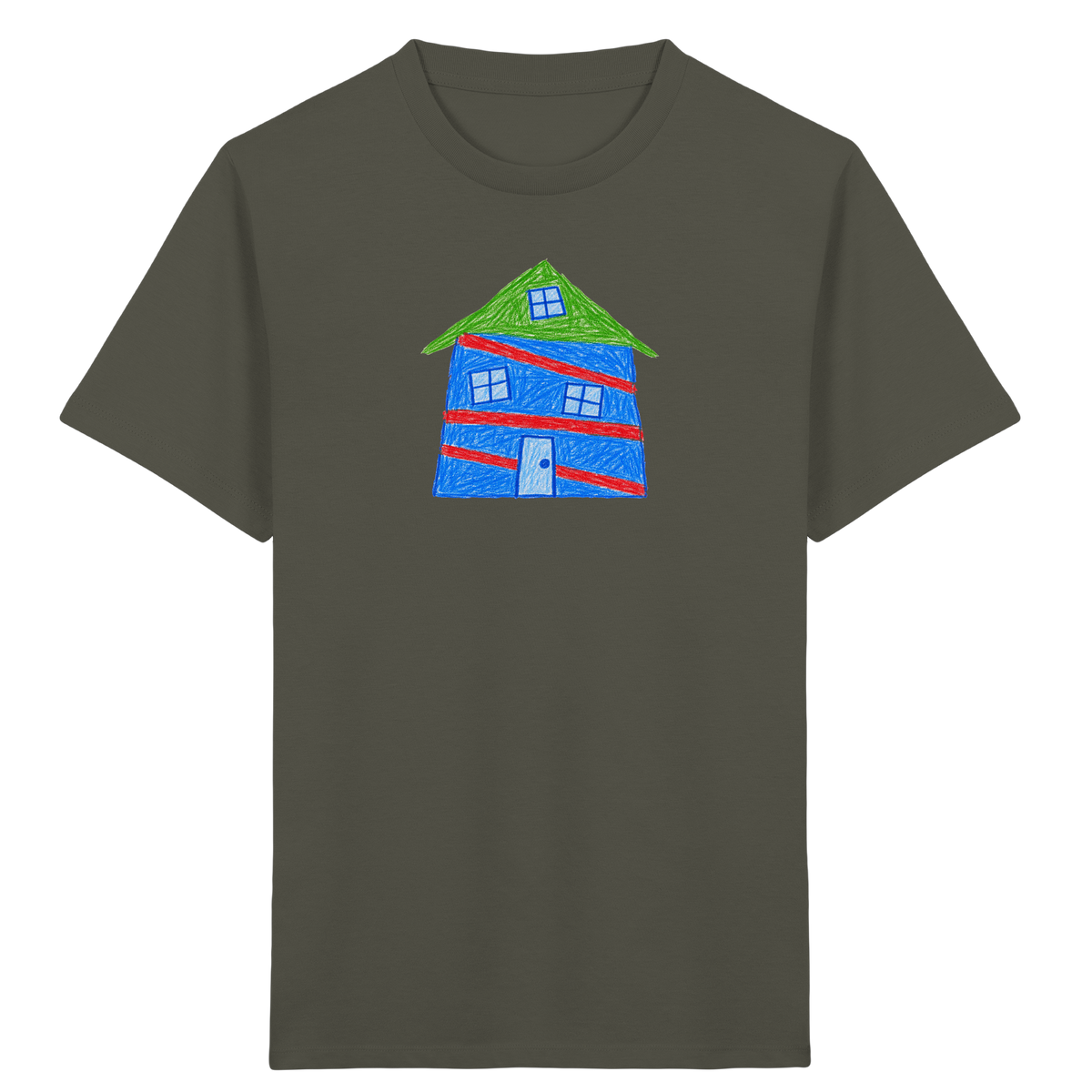 Blaues Balkenhaus Kinder T-Shirt - Kinder Bio T-Shirt