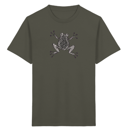 Frosch von oben Kinderzeichnung - Kinder Bio T-Shirt