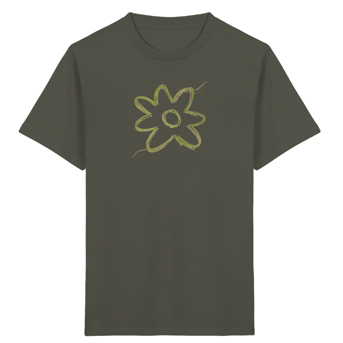 Grüne Zackenblume Kinder Shirt - Kinder Bio T-Shirt