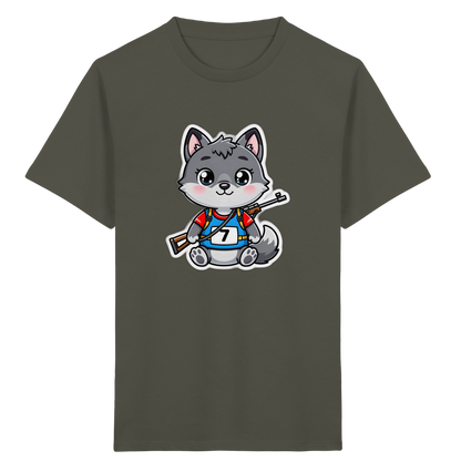 Wolf im Sporttrikot – Kinder Bio-T-Shirt