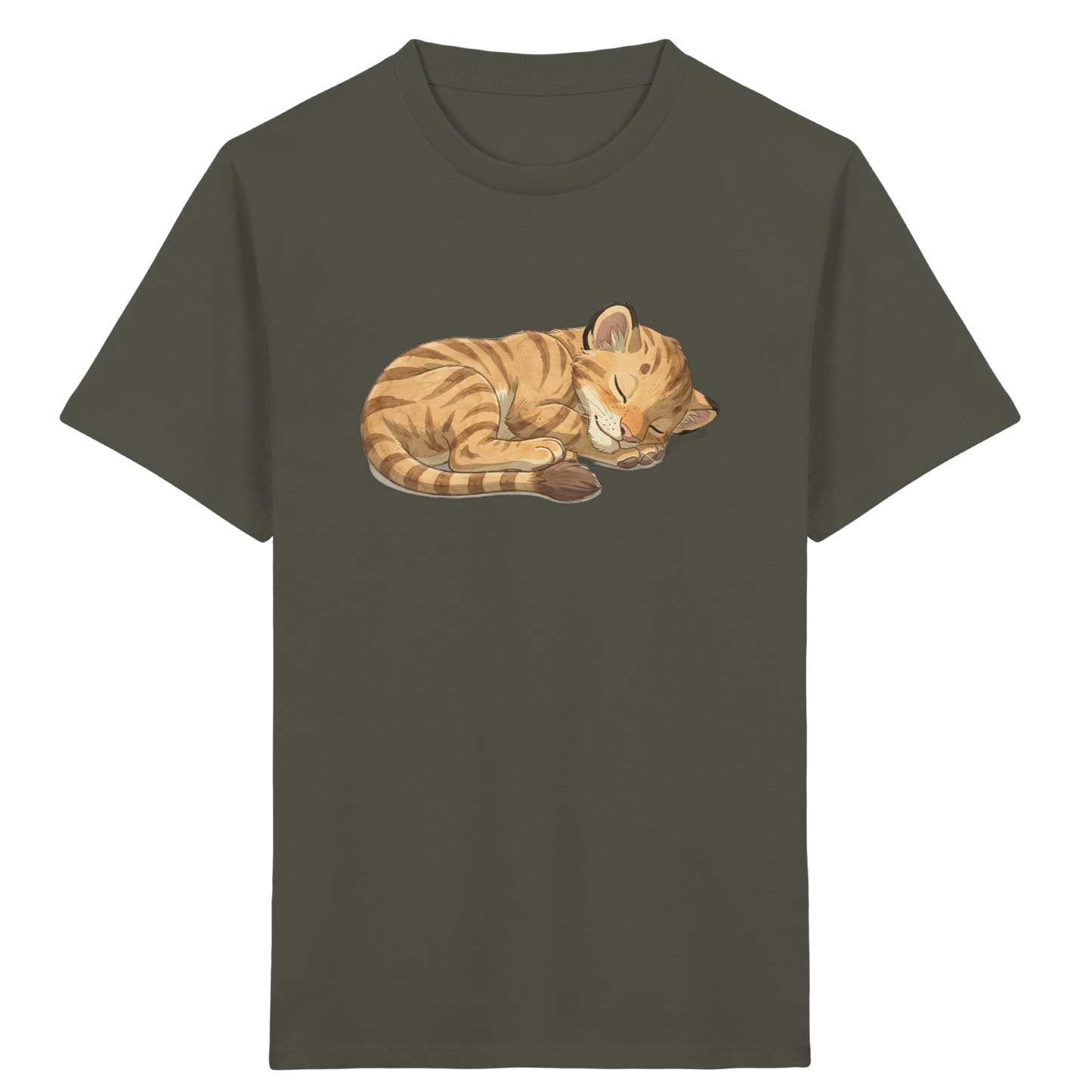 Schlafende Katze: Kuscheliges T-Shirt für Kinder - Kinder Bio T-Shirt