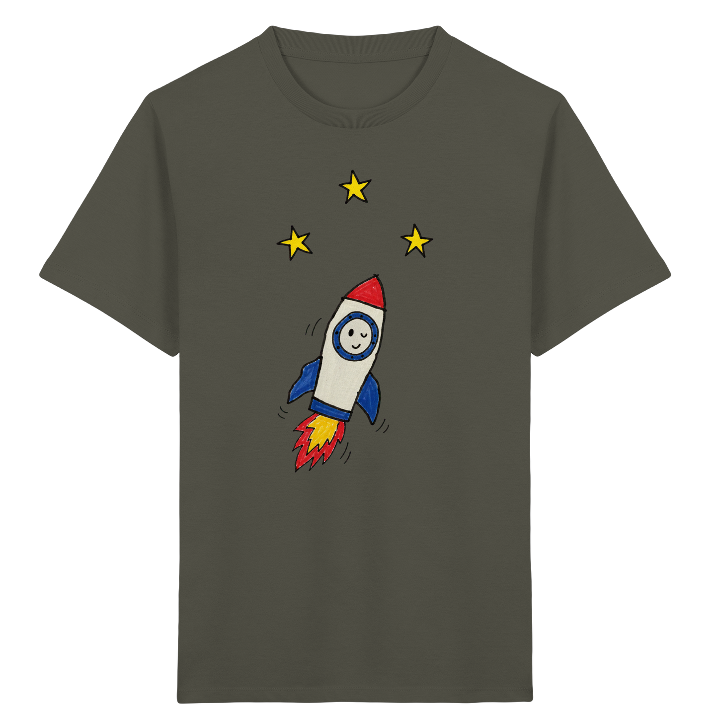 Fröhliches Raketen T-Shirt für Abenteurer - Kinder Bio T-Shirt