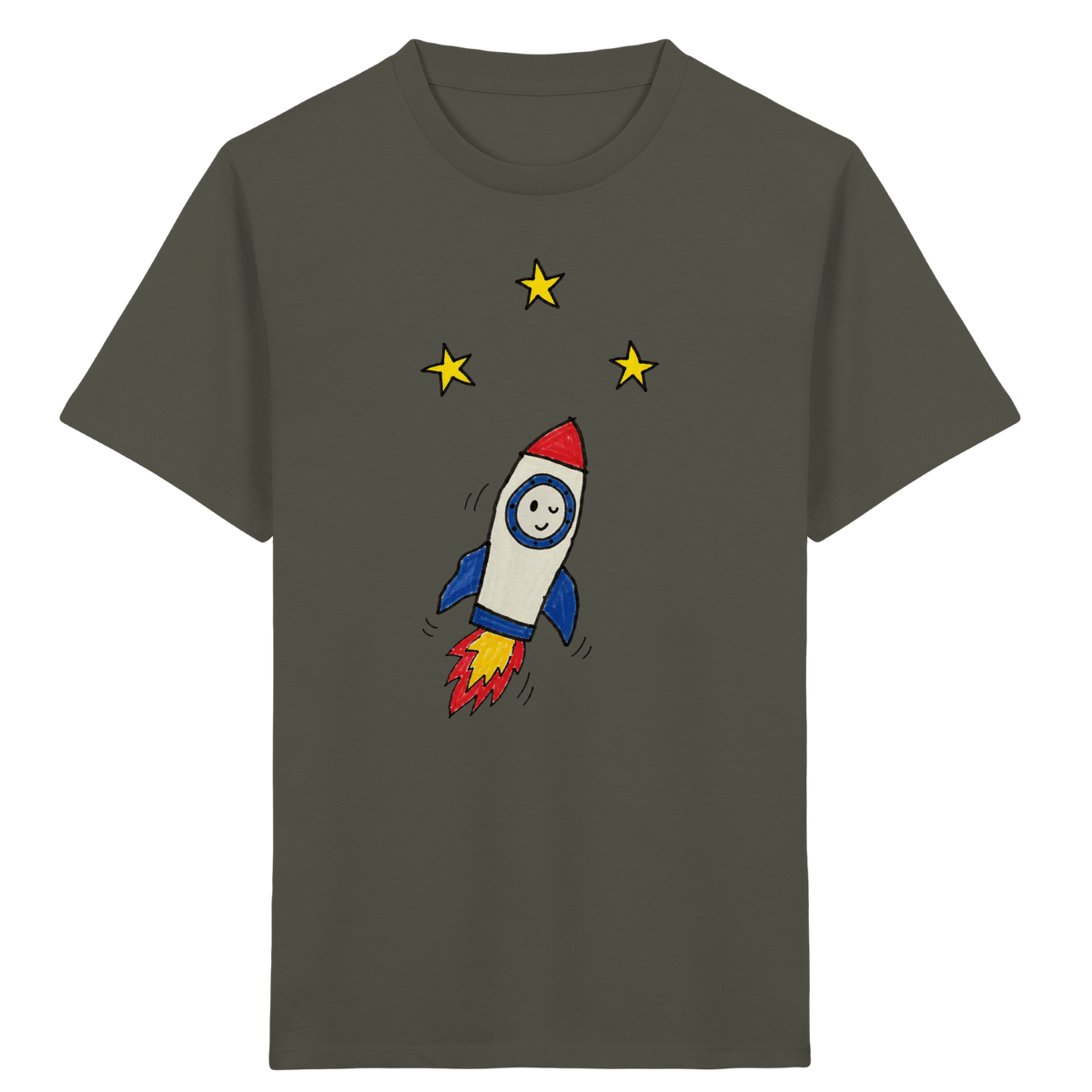 Fröhliches Raketen T-Shirt für Abenteurer - Kinder Bio T-Shirt