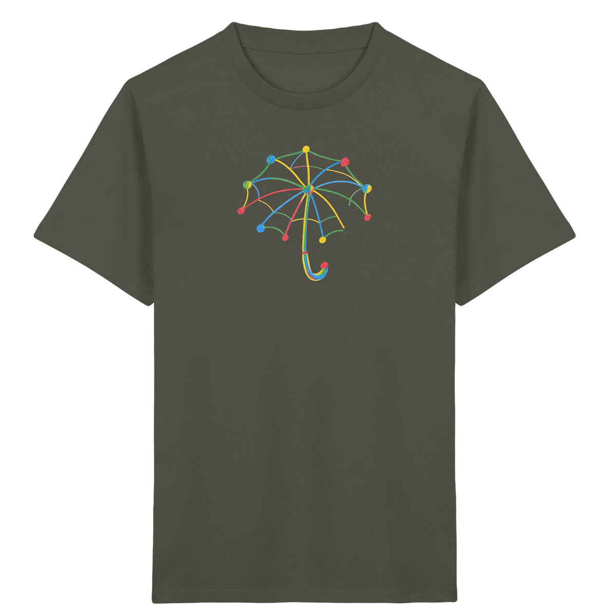 Bunter Farbpunkt Regenschirm - Kinder Bio T-Shirt