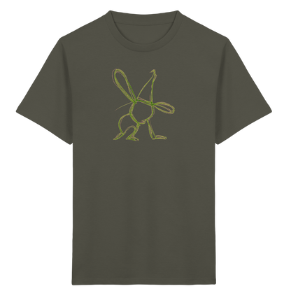 Moosgrüner Wackelhase mit Schultüte - Kinder Bio T-Shirt